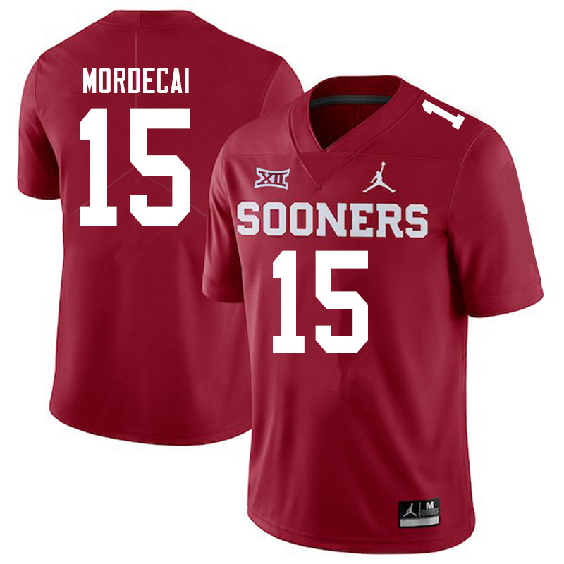 Men #15 Tanner Mordecai Oklahoma Sooners Jordan Brand College Football Jerseys Sale-Crimson